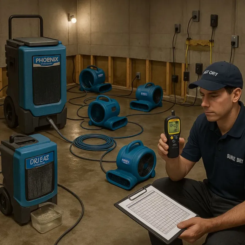 Structural Drying and Dehumidification process in Memphis, TX